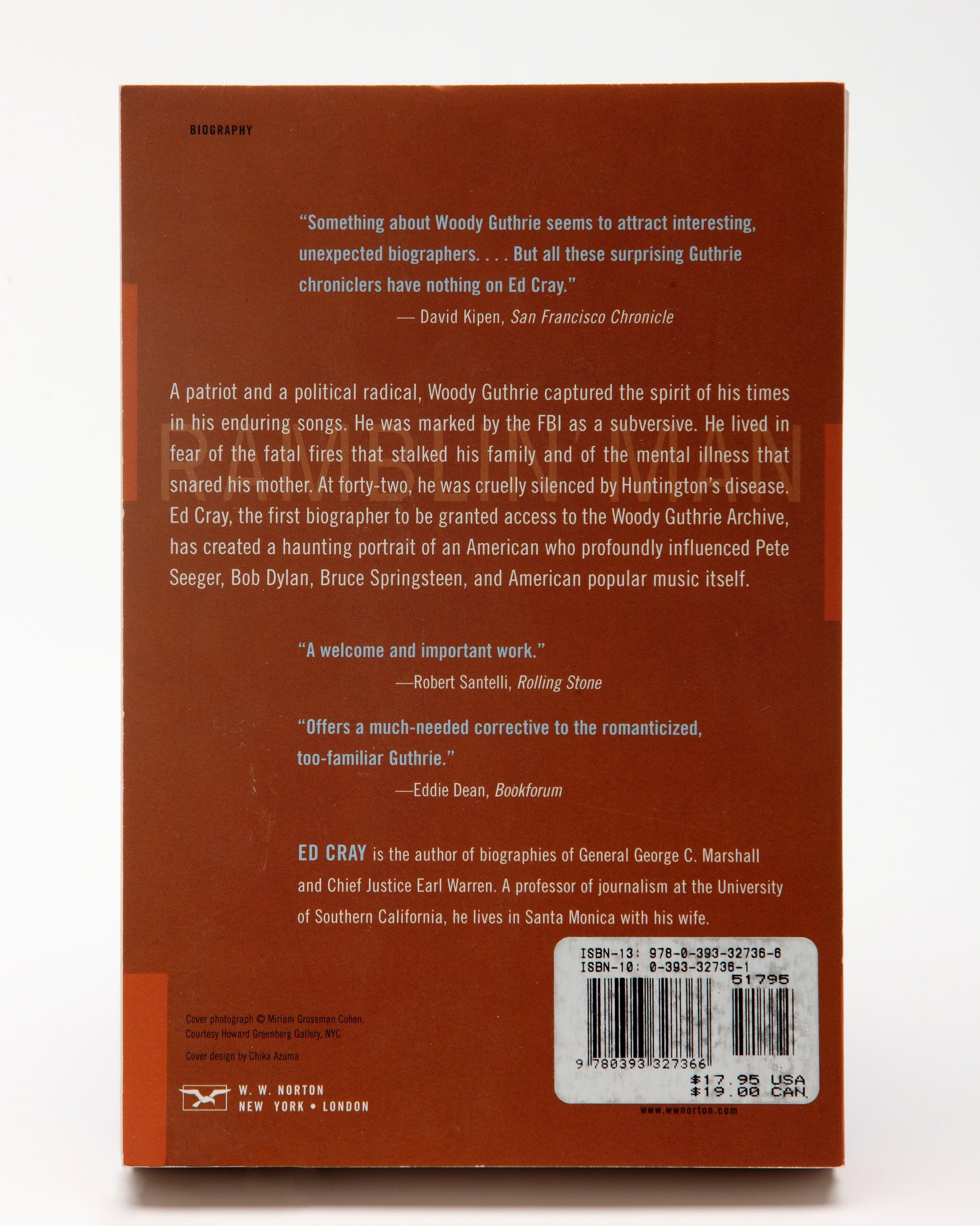 Ramblin' Man: The Life and Times of Woody Guthrie - Ed Cray - Back